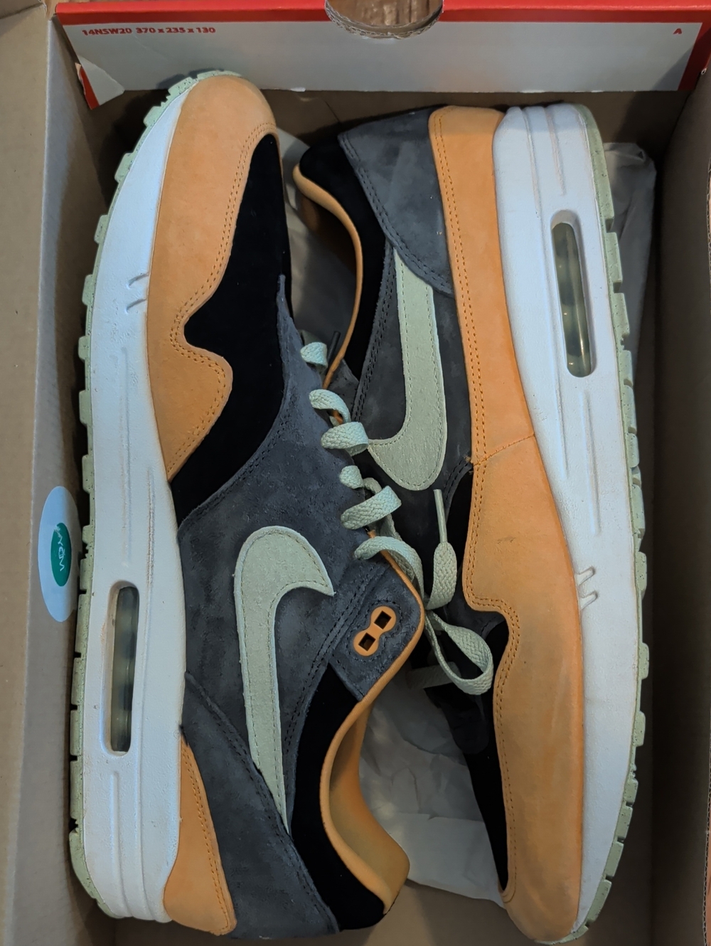 Nike Air Max 1 Premium (Ugly Duckling- HoneyDew) Size 15